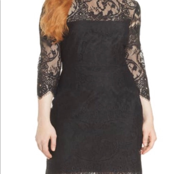 NWT BB DAKOTA Jayce Lace Black Sheath Party Cocktail Dress Size 14 - Picture 5 of 16